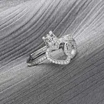 Brass Micro Pave Cubic Zirconia Adjustable Finger Rings for Women