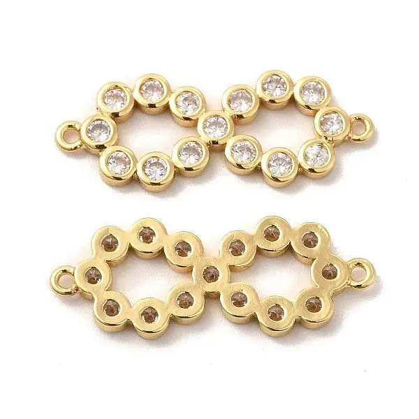 Brass Pave Clear Cubic Zirconia Connetor Charms