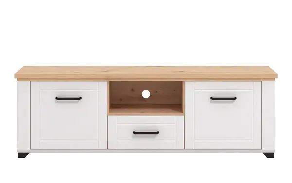 Tv stolek lotta - bílá/dub artisan