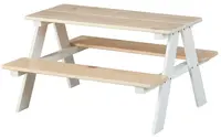 Dětský piknikový stůl z masivu kurt - bílá/borovice