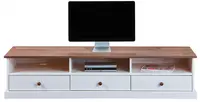 Tv stolek z masivu carson - bílá/hnědá
