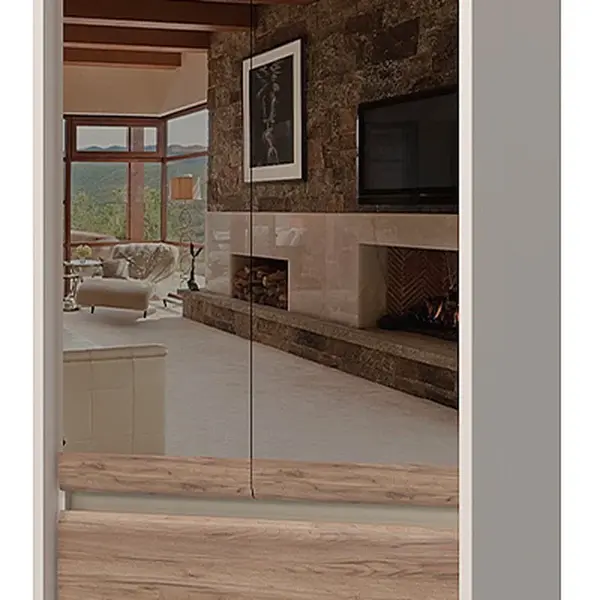 Dvoudveřová šatní skříň se zrcadly a led osvětlením artemisia - dub