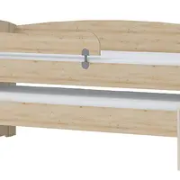 Postel 90x200 s výsuvnou přistýlkou a zábranou sloane - buk/béžová