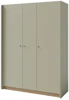 Třídveřová šatní skříň rudy - zelená/dub písečný