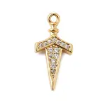 Brass Micro Pave Clear Cubic Zirconia Pendants