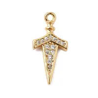 Brass Micro Pave Clear Cubic Zirconia Pendants