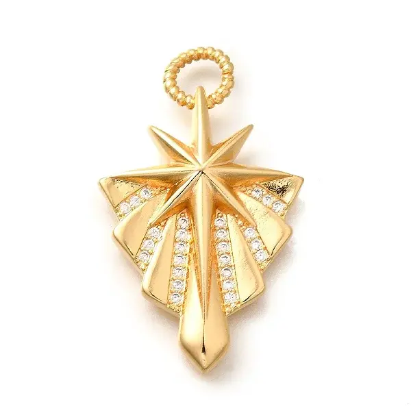 Brass Micro Pave Cubic Zirconia Pendants