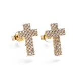 Brass Micro Pave Cubic Zirconia Stud Earrings