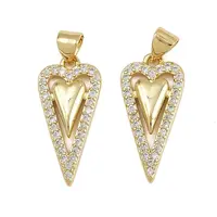 Brass Micro Pave Cubic Zirconia Pendants