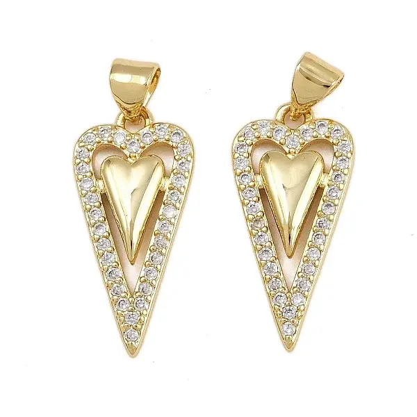 Brass Micro Pave Cubic Zirconia Pendants