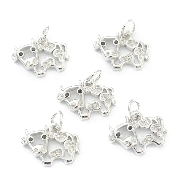 Brass Clear Cubic Zirconia Charms