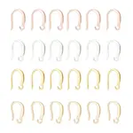 24Pcs 4 Colors Brass Micro Pave Clear Cubic Zirconia Ear Hooks