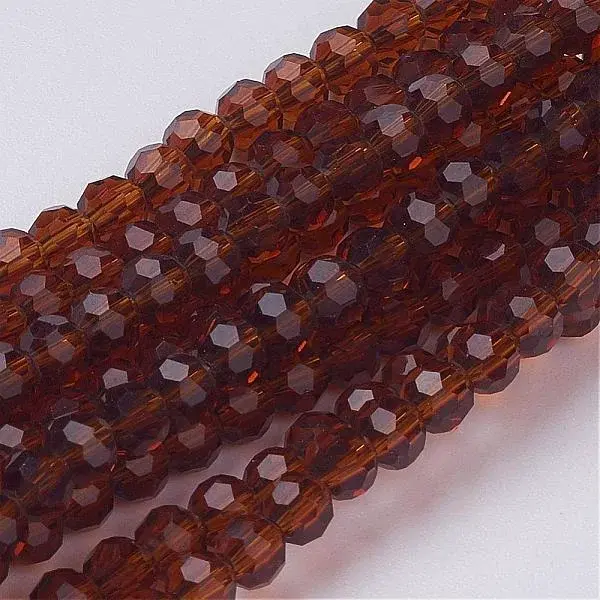 Faceted(32 Facets) Glass Round Beads Strands