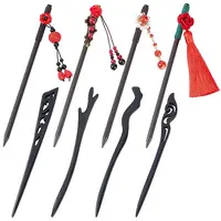 8Pcs 8 Style Wood Hair Stick