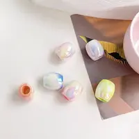 UV Plating Rainbow Iridescent Acrylic Beads