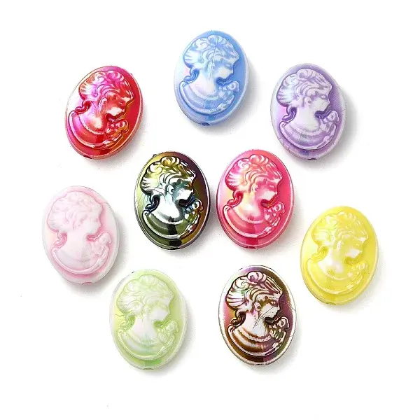 UV Plating Opaque Iridescent Acrylic Beads