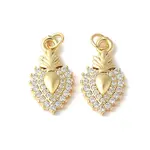 Brass Micro Pave Clear Cubic Zirconia Pendants