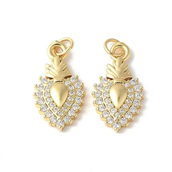 Brass Micro Pave Clear Cubic Zirconia Pendants