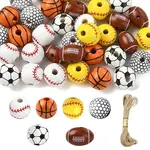 DIY Sports Natural Wood & Jute Cord Pendant Decoration Making Kits