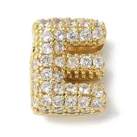 Brass Micro Pave Cubic Zirconia Beads