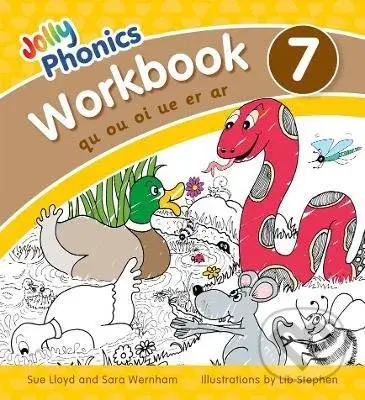 Jolly Phonics - Workbook 7 (in Precursive Letters (British English edition)) - Sue Lloyd, Sara Wernham, Lib Stephen (ilustrátor)