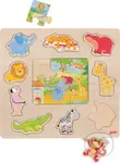Zvířátka ze ZOO (Dřevěná vkládačka + Puzzle) - puzzle z kategorie Maxi dílky