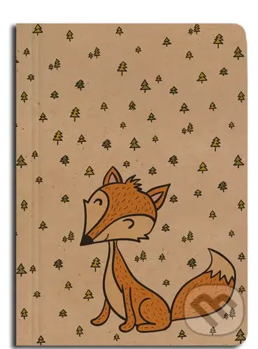 Notes linkovaný A6 kraft Liška,Notes linkovaný A6 kraft Liška
