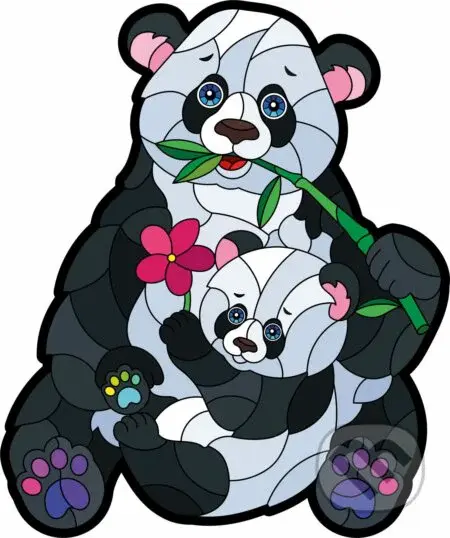 Drevené puzzle set Panda - puzzle z kategorie Maxi dílky