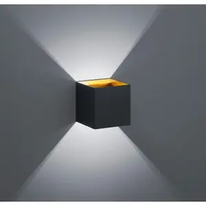 Nástěnné LED osvětlení Louis, černá krychle