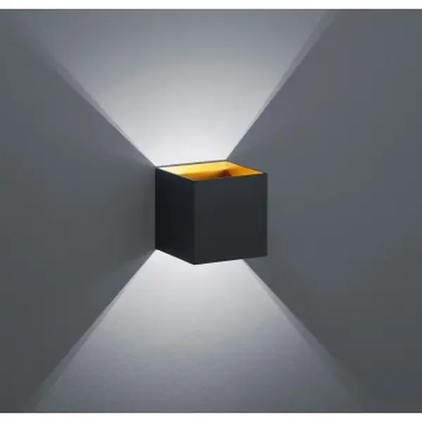 Nástěnné LED osvětlení Louis, černá krychle