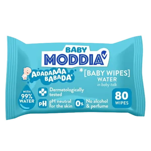 MODDIA BABY Dětské vlhčené ubrousky Water 80 ks