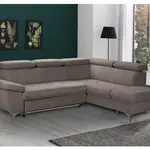 Rohová sedací souprava Gisele, béžová taupe látka, pravý roh