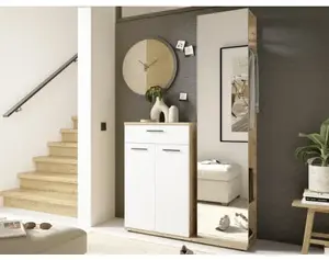 Předsíňová stěna Malaga, dub evoke/bílá