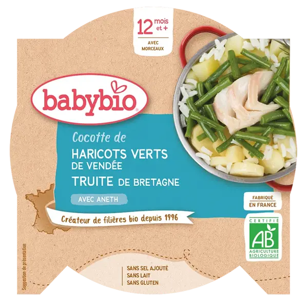 BABYBIO zelenina se pstruhem a špetkou kopru 230 g