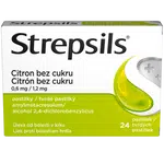 STREPSILS citron bez cukru 0.6mg/1.2mg 24 pastilek