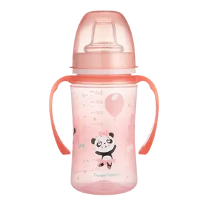 CANPOL BABIES Tréninkový hrníček Exotic Animals - růžový 240 ml