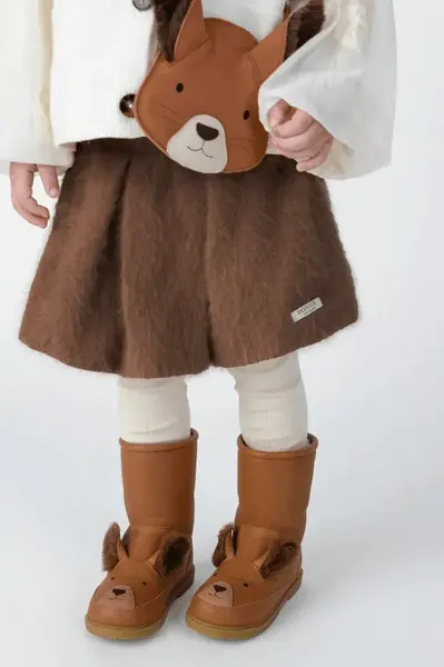 Donsje  sběhule dětské kožené Wadudu Exclusive Boots Fluffy Squirrel