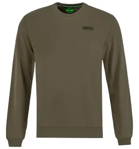 Korda tričko s dlouhým rukávem patch crewneck dark olive - xxl