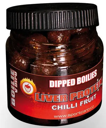 Sportcarp boilies v dipe dipped boilies 200 ml 20 mm - chilli fruit