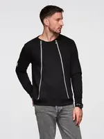 Ombre Men's sweatshirt with decorative front zips - black