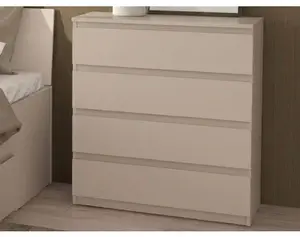 Komoda so 4 zásuvkami Carlos, béžová kašmír, 75 cm%