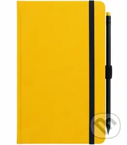 Notes s gumičkou a ceruzkou - žltý