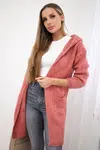 Kesi Svetr s kapucí a kapsami fuchsiový