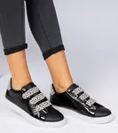Gemre Black sneakers with animal finish and Velcro Astrala