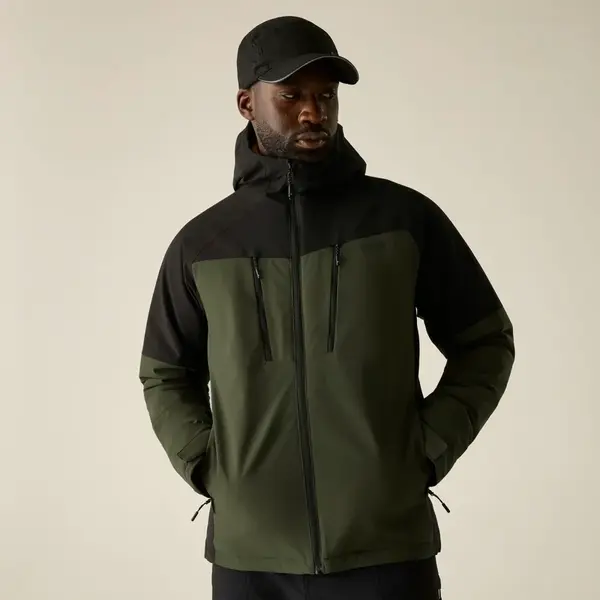 Pánská zateplená bunda regatta highton stretch khaki/černá 3xl