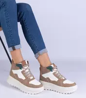 Gemre Beige women's sports platform sneakers Sunline