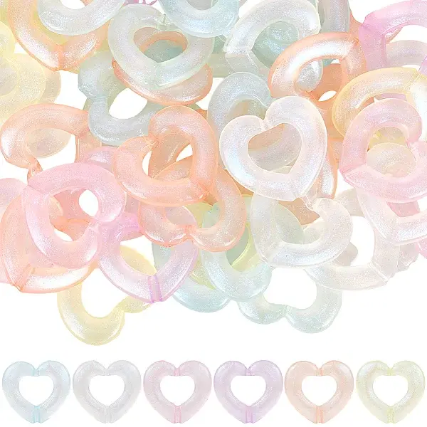 80Pcs Luminous Acrylic Beads