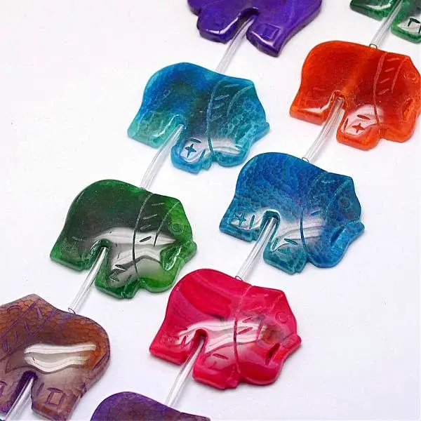 Natural & Dyed Crackle Agate Bead Strands