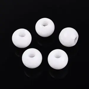 Natural White Jade European Beads