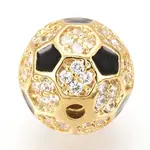 Brass Micro Pave Cubic Zirconia Beads